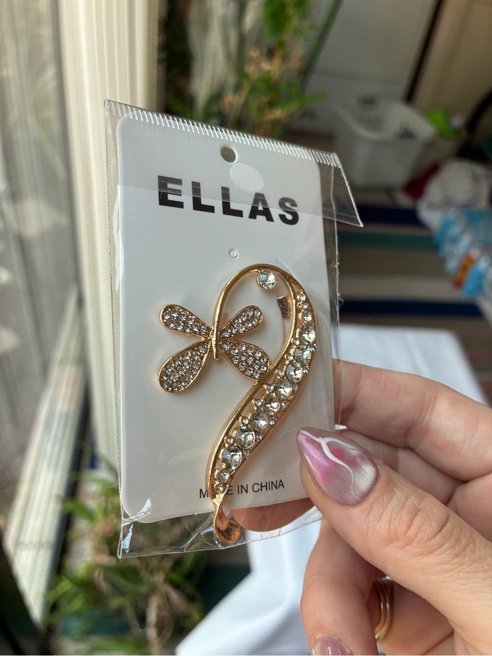 ELLAS Gold-Tone Rhinestone Butterfly Ear Cuff NWT